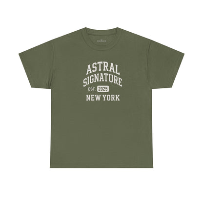 Astral Signature Tee Est. New York 2025, T-shirts in darker colors by Astral Signature