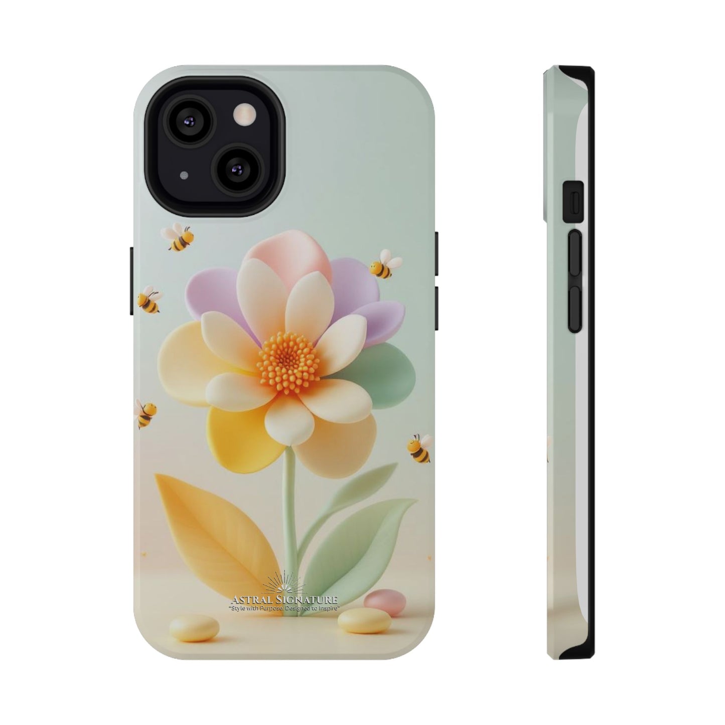 Phone Case Impact-Resistant, Calming 3D Flower Phone Case Impact-Resistant Case for Kids and Adults - Astral Signature