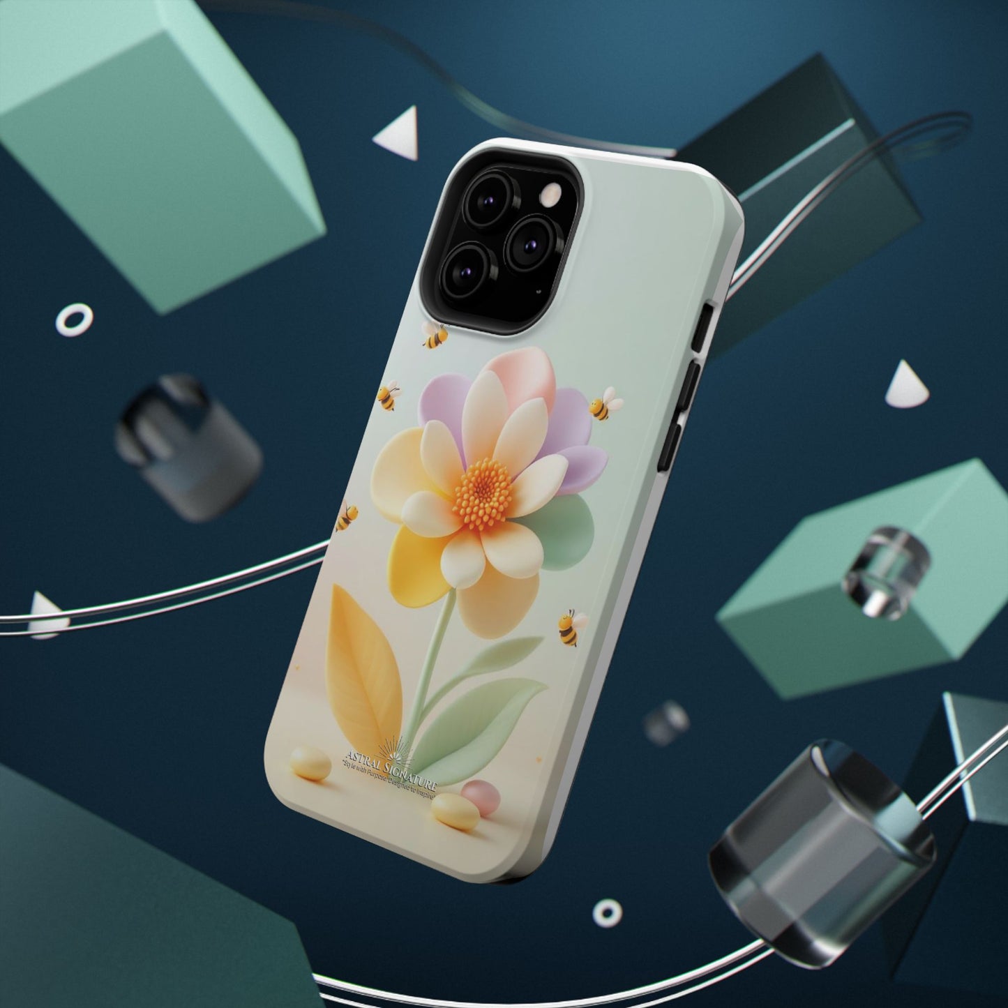 Phone Case Impact-Resistant, Calming 3D Flower Phone Case Impact-Resistant Case for Kids and Adults - Astral Signature