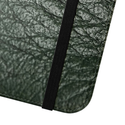 iPhone 16 Series  — Green Vintage Leather Flip Case | Astral Signature™ Edit
