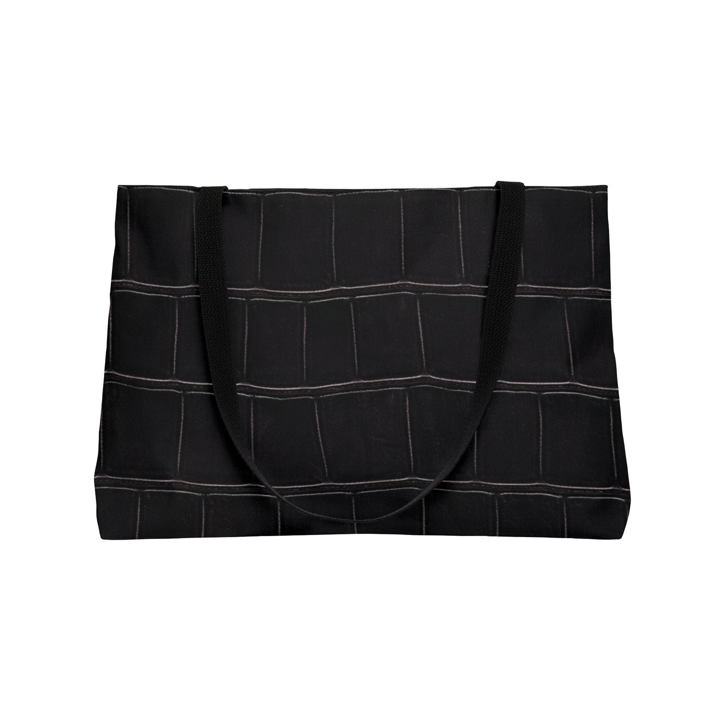 Weekender Tote Bag - Structured Croc-Embossed in Black  | Astral Signature™