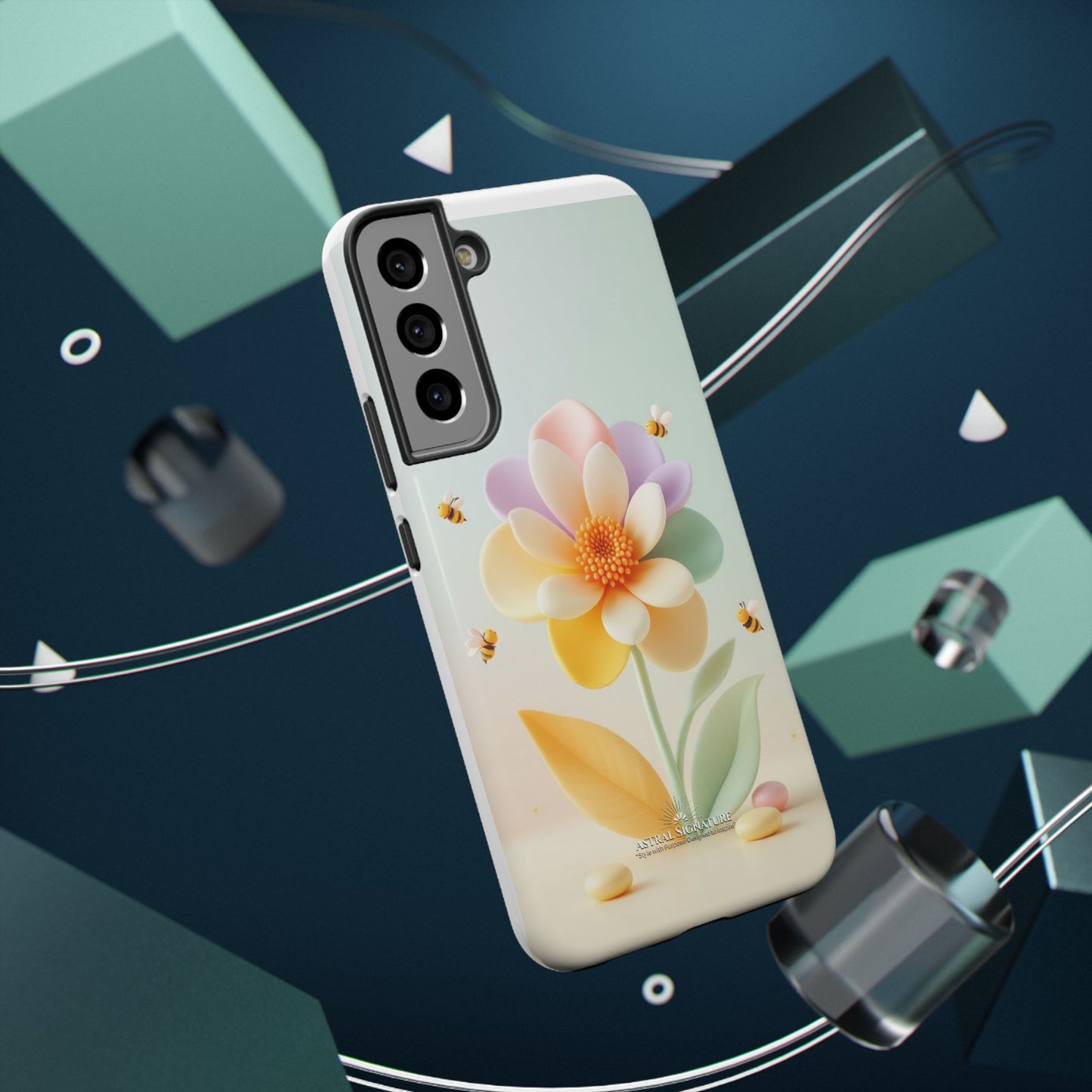 Phone Case Impact-Resistant, Calming 3D Flower Phone Case Impact-Resistant Case for Kids and Adults - Astral Signature
