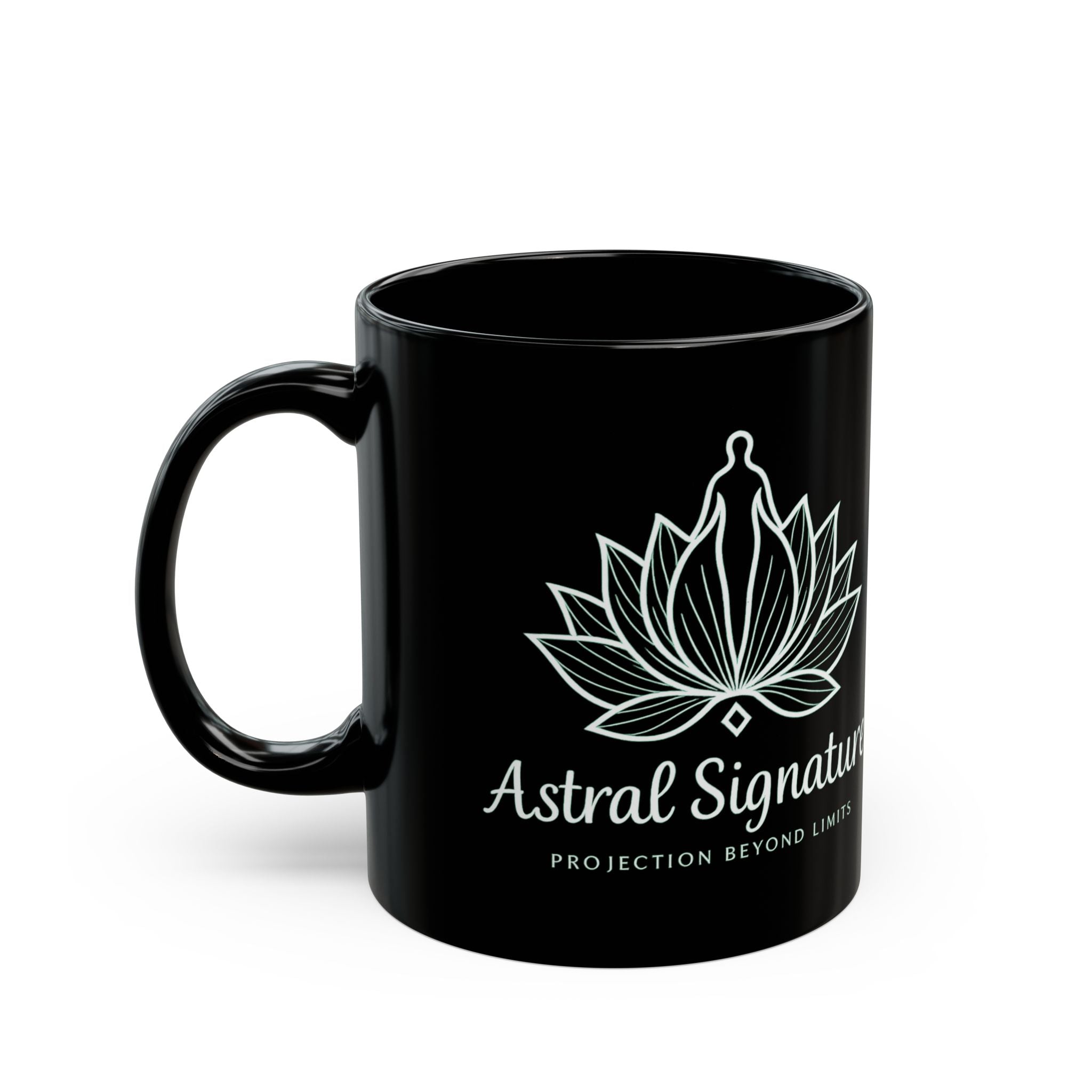 Astral Signature Colorful Reality Check Mug in hand, demonstrating its stylish appeal and functionality for coffee lovers.