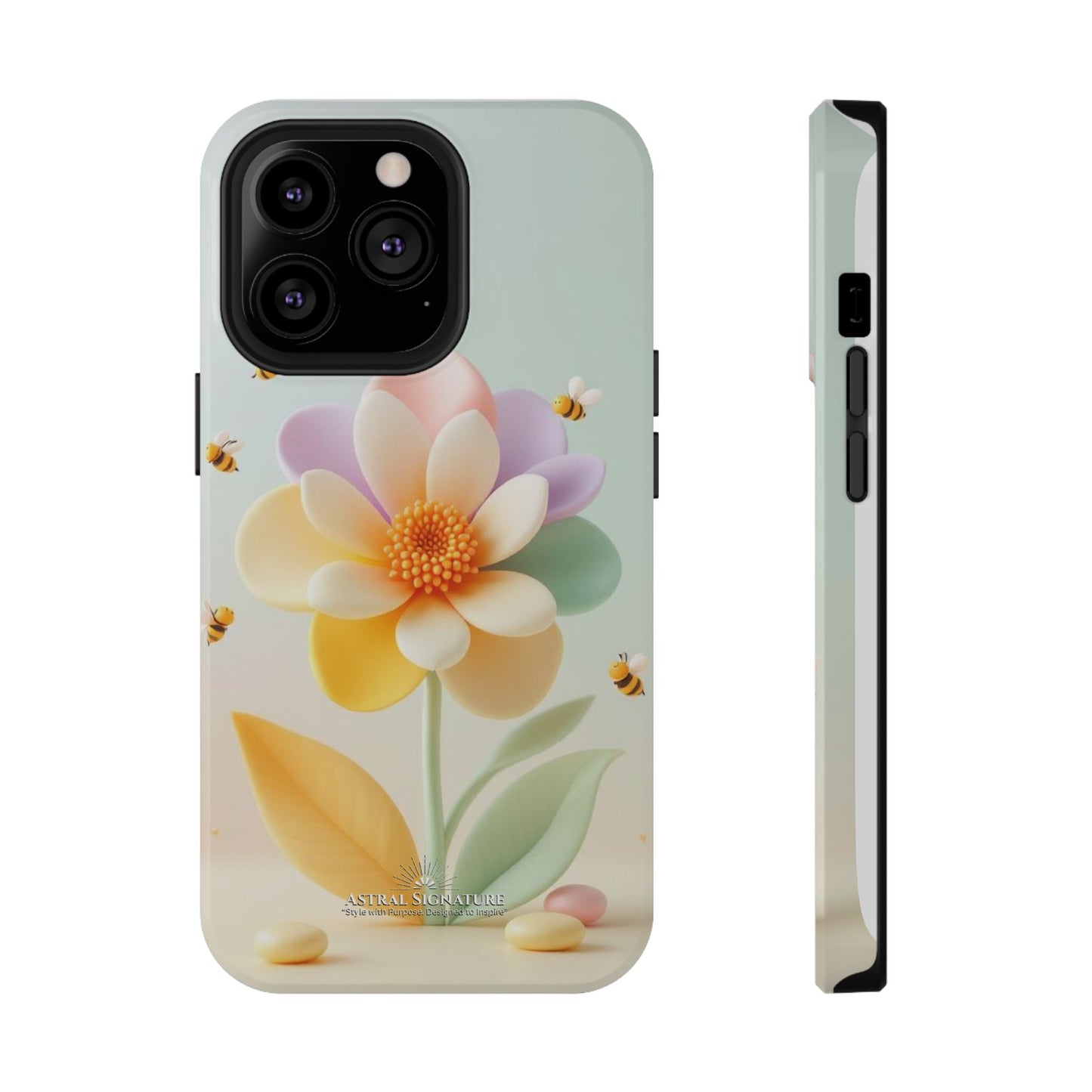 Phone Case Impact-Resistant, Calming 3D Flower Phone Case Impact-Resistant Case for Kids and Adults - Astral Signature