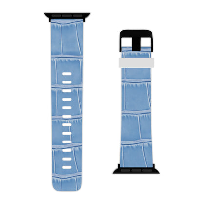 Apple Watch Band — Light Blue Croc Leather | Astral Signature™