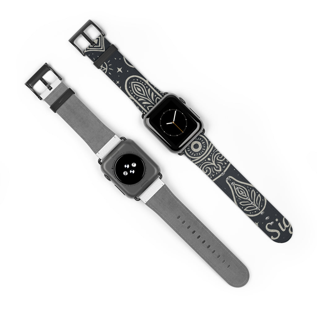 Watch Band - Astral Signature Bohemian Pattern, Ethnic Design, Unique Accessory