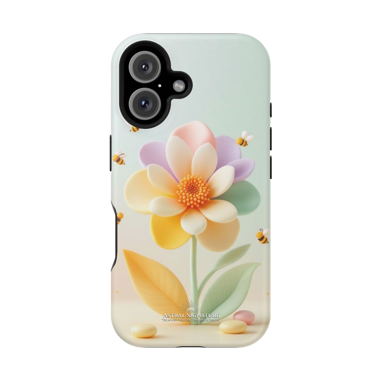 Phone Case Impact-Resistant, Calming 3D Flower Phone Case Impact-Resistant Case for Kids and Adults - Astral Signature