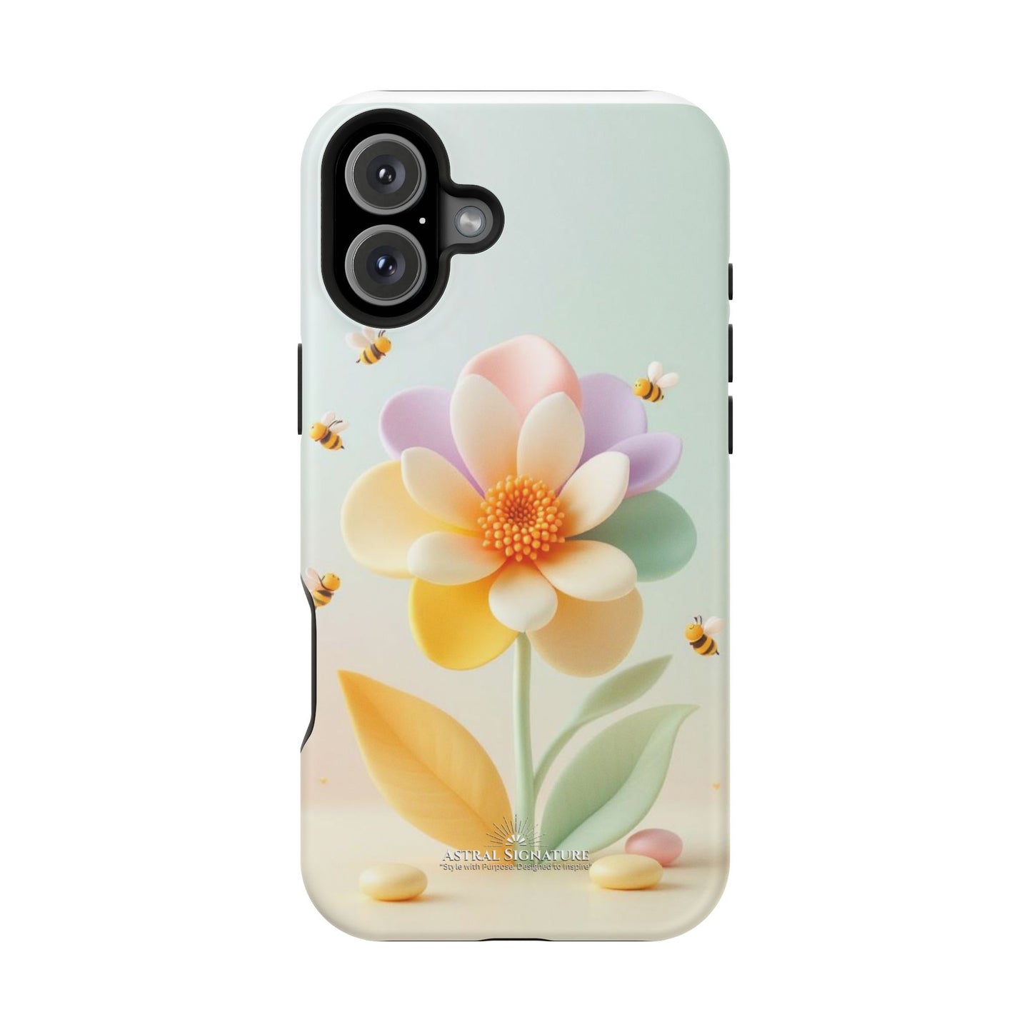 Phone Case Impact-Resistant, Calming 3D Flower Phone Case Impact-Resistant Case for Kids and Adults - Astral Signature
