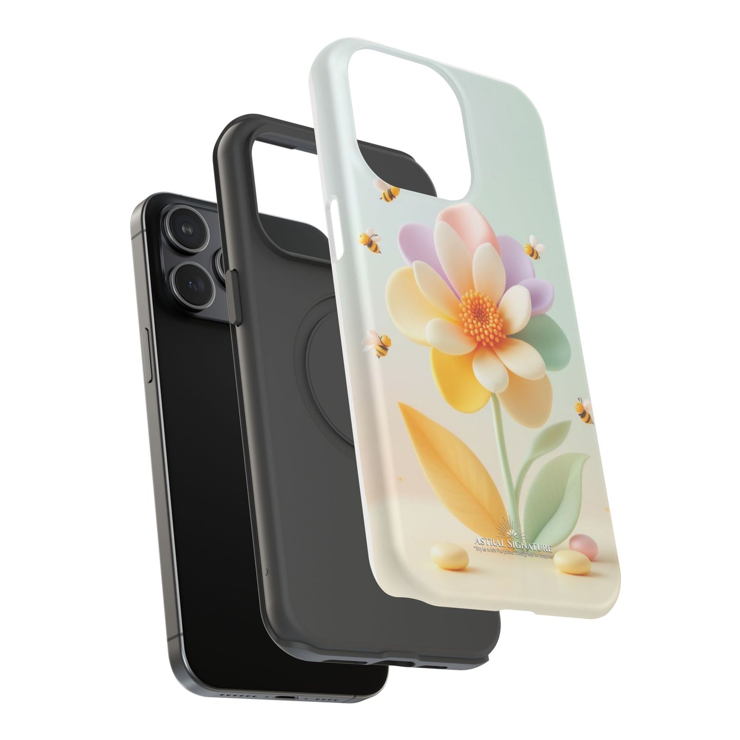 Phone Case Impact-Resistant, Calming 3D Flower Phone Case Impact-Resistant Case for Kids and Adults - Astral Signature