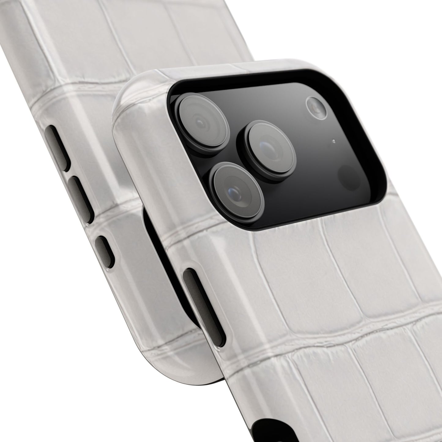 iPhone 17 Series Phone Case  for 17 Pro Max, 17 Pro, 17 and 17 Air  — White Croc Texture Case | Astral Signature™ Edit