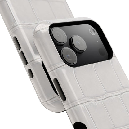 iPhone 17 Series Phone Case  for 17 Pro Max, 17 Pro, 17 and 17 Air  — White Croc Texture Case | Astral Signature™ Edit