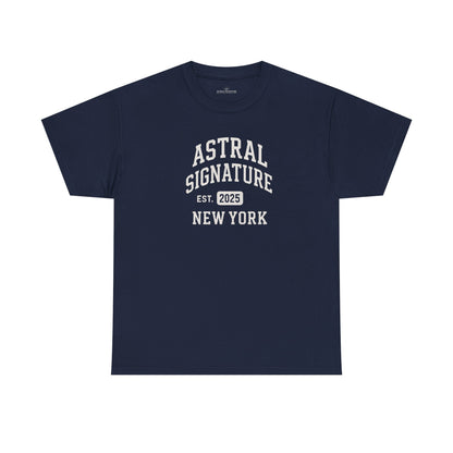 Astral Signature Tee Est. New York 2025, T-shirts in darker colors by Astral Signature
