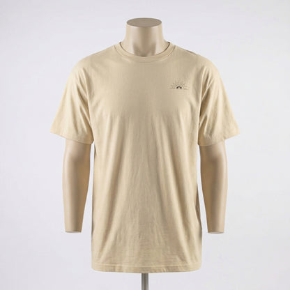 Unisex Classic Logo Tee – Sunrise by Astral Signature showcased on a mannequin, highlighting its timeless design. This simple tee is perfect for layering or wearing on its own, making it an essential unisex shirt for summer.