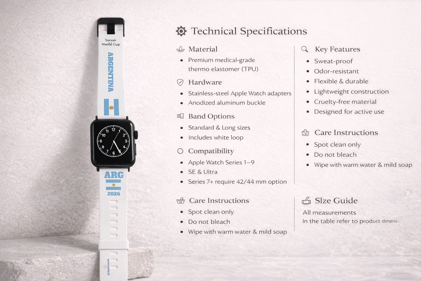 Apple Watch Band - Argentina Flag Soccer Fan World Cup USA 2026 Edition | Astral Signature™