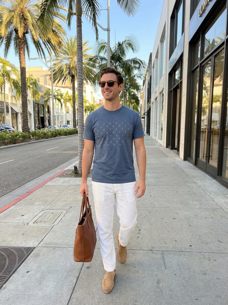 Monogram Grid Tee — Men’s Edition | Astral Signature™