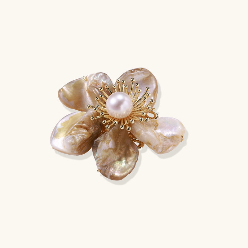 Pin de perla Golden Bloom
