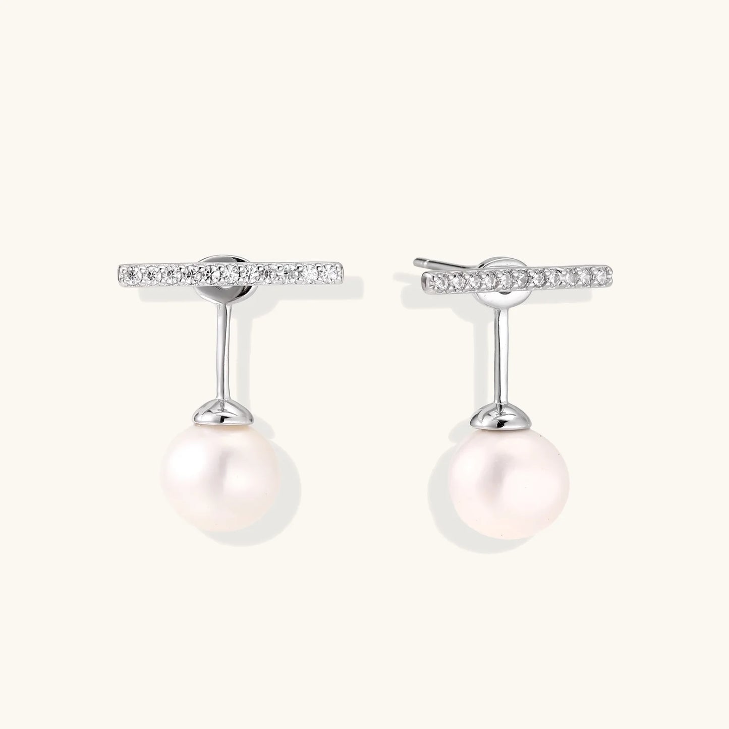 Pearl Drop T-Bar Earrings