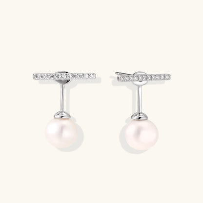 Pearl Drop T-Bar Earrings