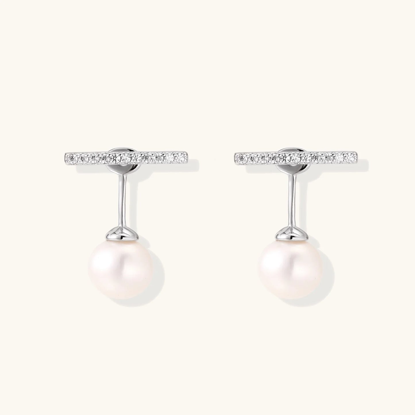 Pearl Drop T-Bar Earrings