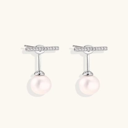 Pearl Drop T-Bar Earrings