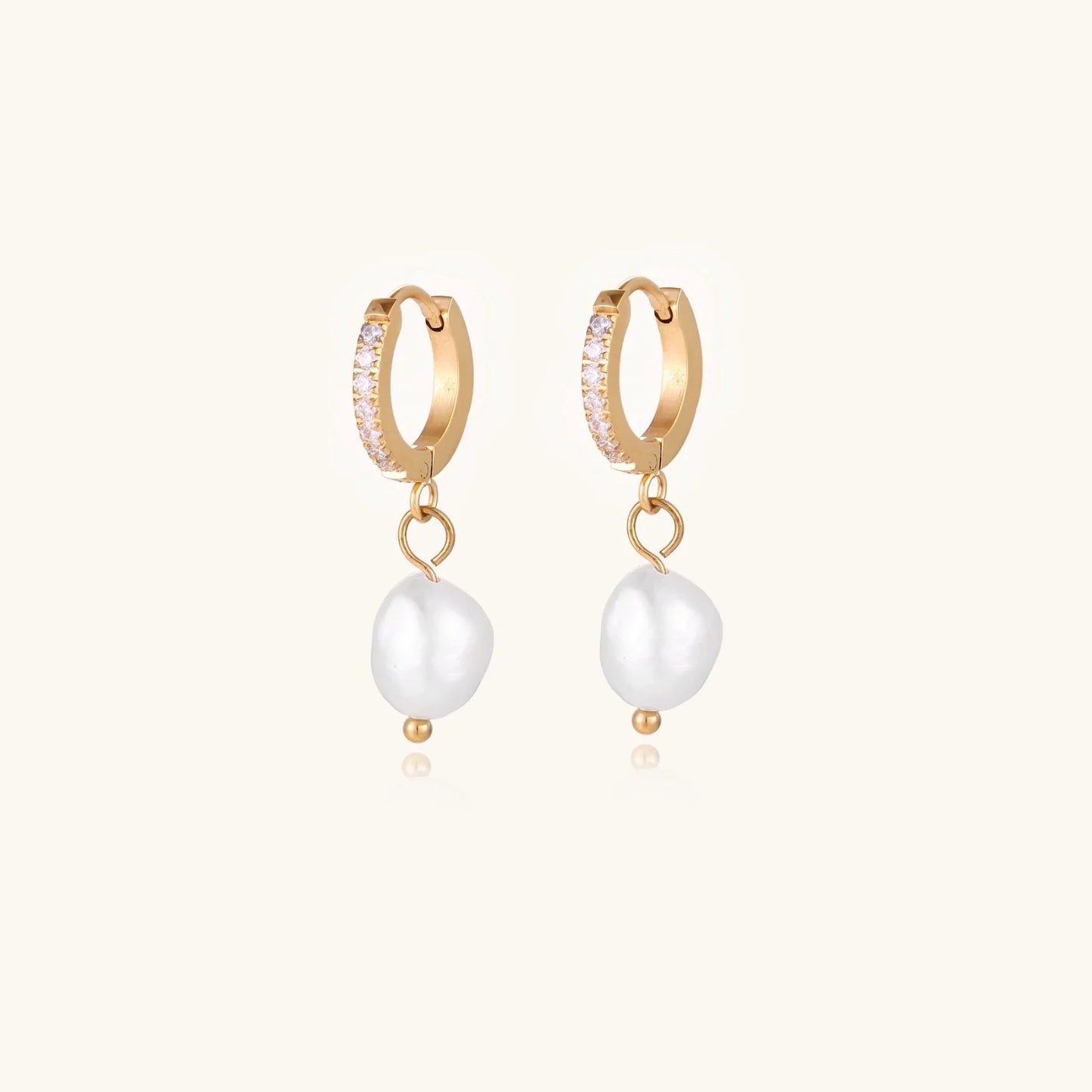 Pearl Drop Hoops