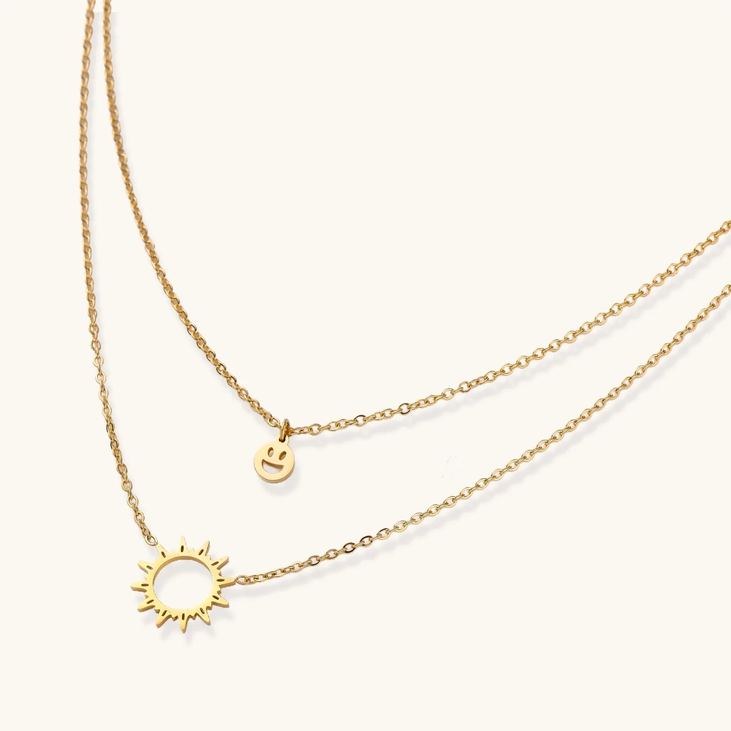 Sunshine Smiley Layered Necklace