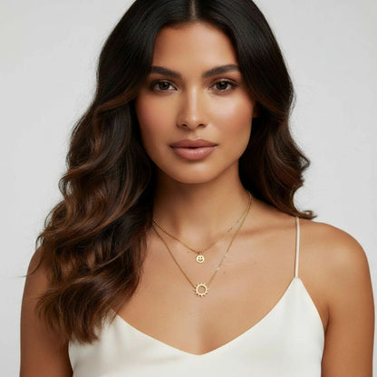 Sunshine Smiley Layered Necklace