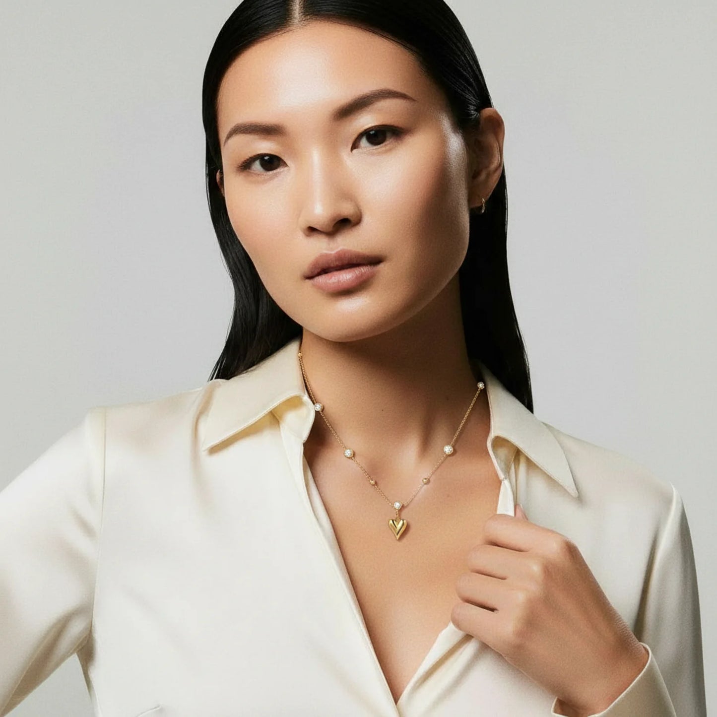 Crystal Heart Charm Necklace