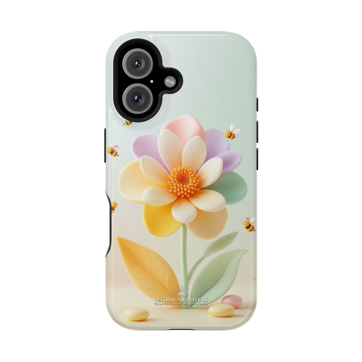 Phone Case Impact-Resistant, Calming 3D Flower Phone Case Impact-Resistant Case for Kids and Adults - Astral Signature