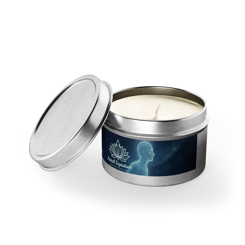 A beautiful array of Astral Signature Tin Candles, emphasizing their eco-friendly aromatherapy benefits.