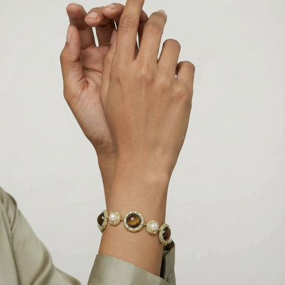 Tiger's Eye Pearl Wisdom Bracelet