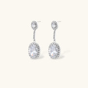Elegant drop earrings from the Celestial Cascade Set by Astral Signature, designed with zirconia stones and white gold plating for a sophisticated look.