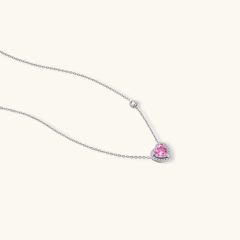 An elegant heart pendant necklace from the Romance Heart Set, made with pink zirconia and a sophisticated design, from Astral Signature™ jewelry collection.