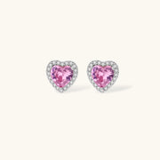 Charming heart-shaped earrings from the Romance Heart Set with pink zirconia accents, designed to be a romantic addition to any jewelry collection by Astral Signature™.