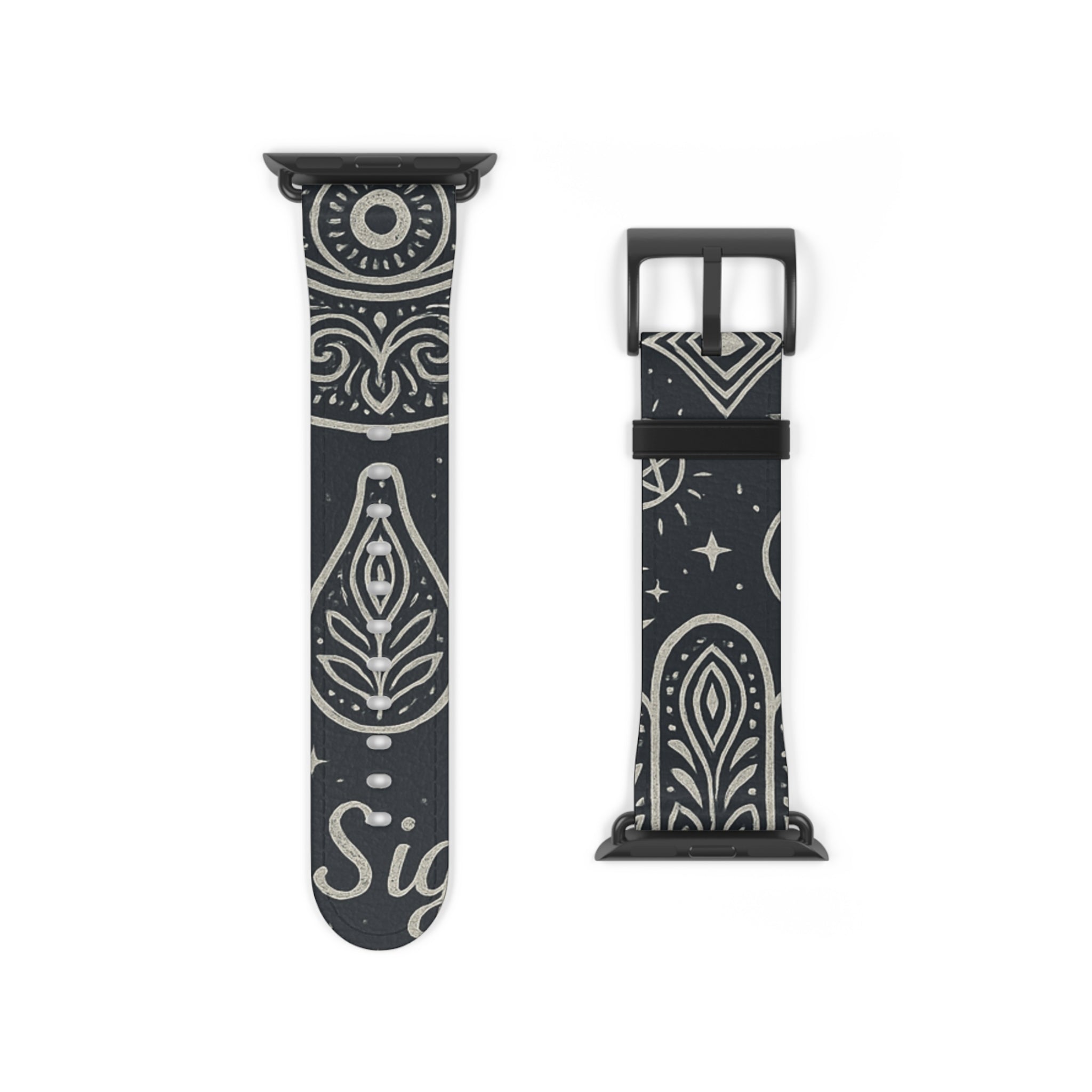 Watch Band - Astral Signature Bohemian Pattern, Ethnic Design, Unique Accessory