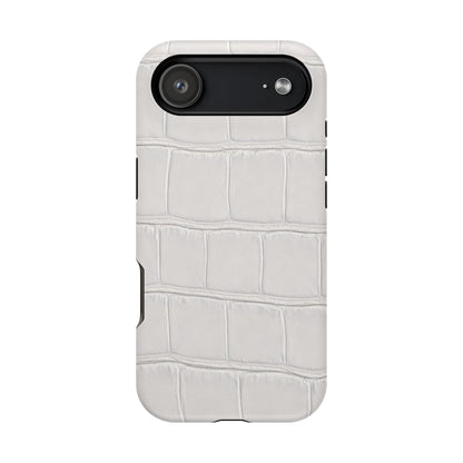 iPhone 17 Series Phone Case  for 17 Pro Max, 17 Pro, 17 and 17 Air  — White Croc Texture Case | Astral Signature™ Edit
