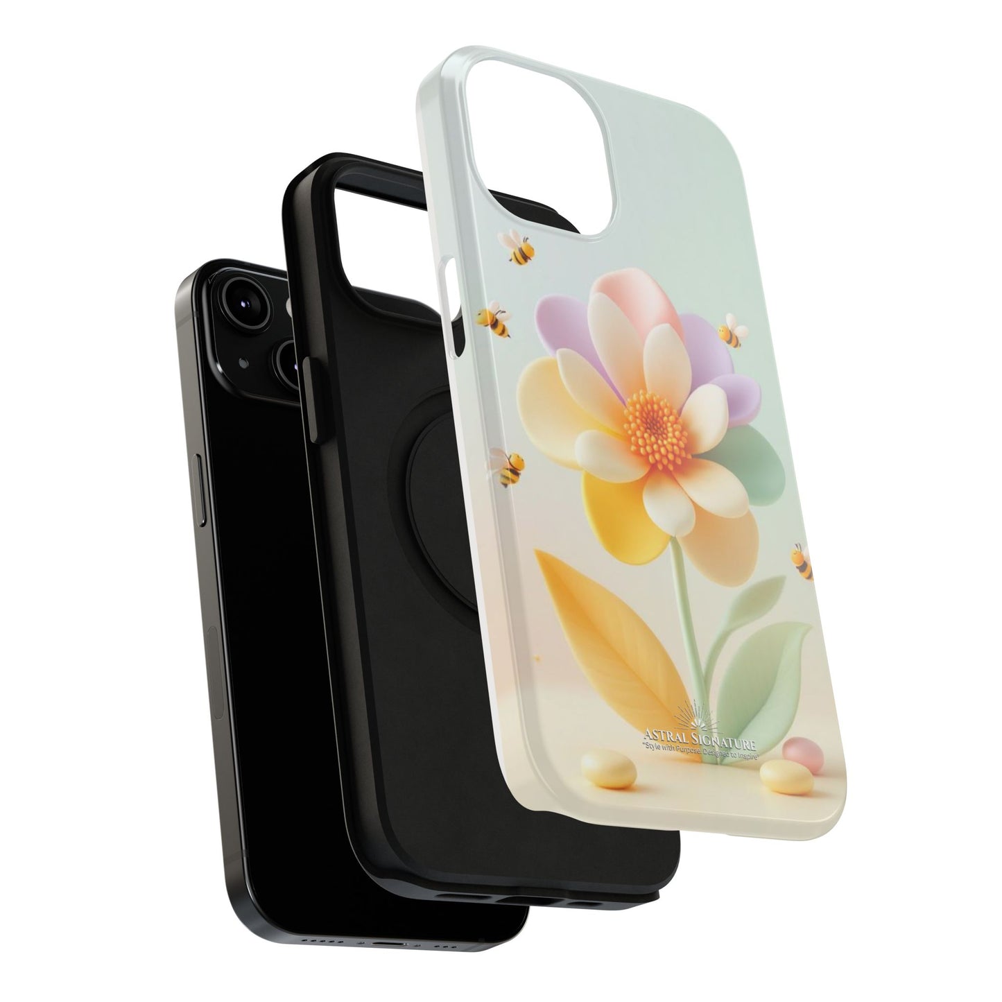 Phone Case Impact-Resistant, Calming 3D Flower Phone Case Impact-Resistant Case for Kids and Adults - Astral Signature