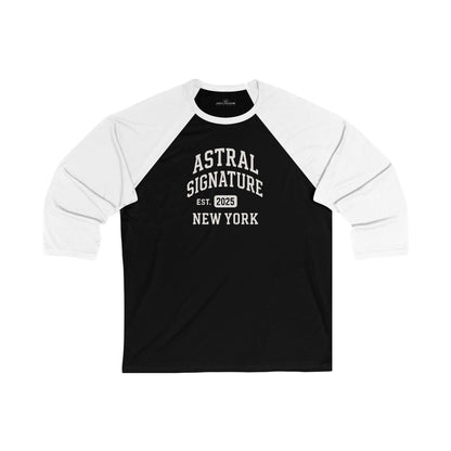 Stylish Baseball Tee Est. New York 2025 in Black by Astral Signature