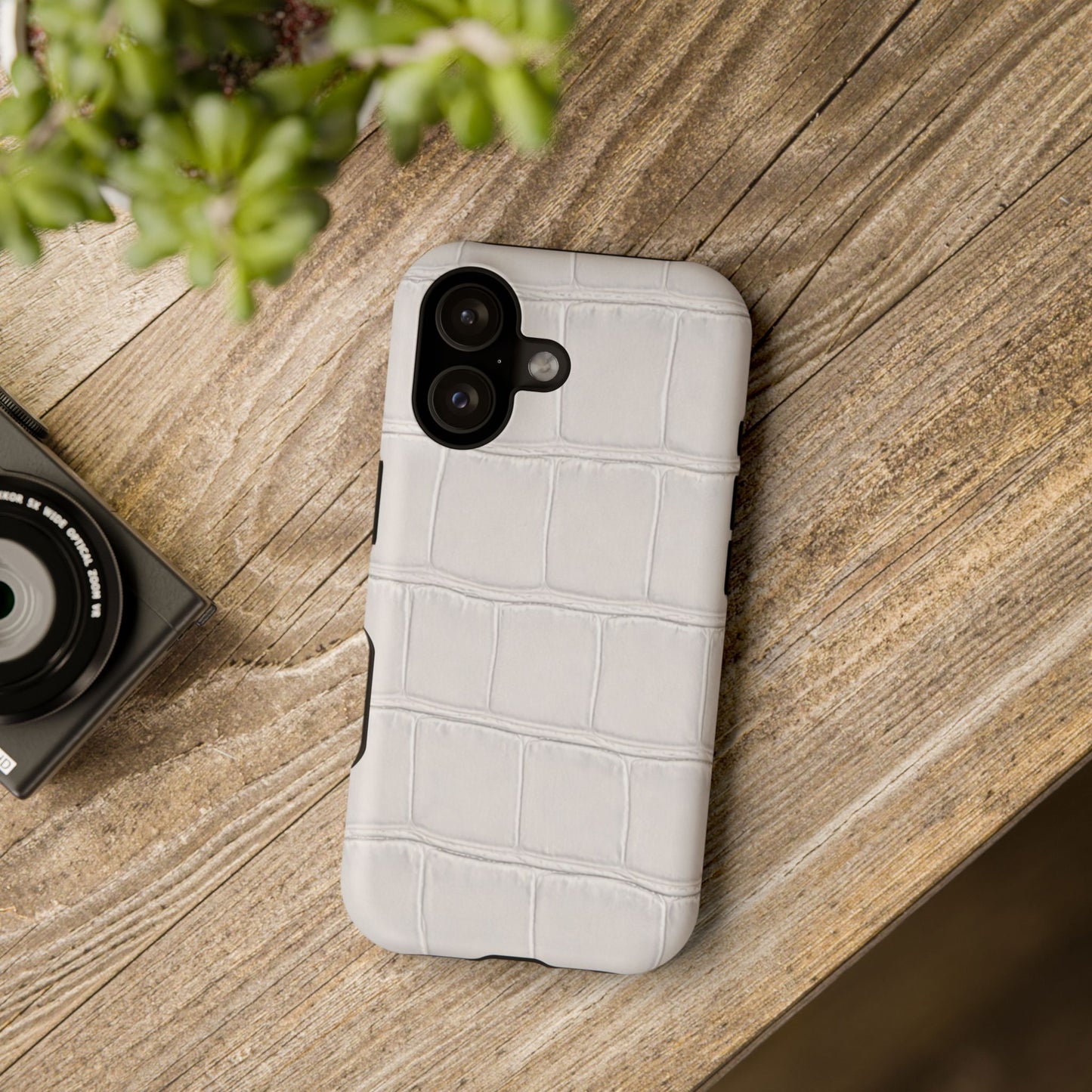 iPhone 17 Series Phone Case  for 17 Pro Max, 17 Pro, 17 and 17 Air  — White Croc Texture Case | Astral Signature™ Edit