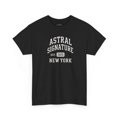 Astral Signature Tee Est. New York 2025, T-shirts in darker colors by Astral Signature