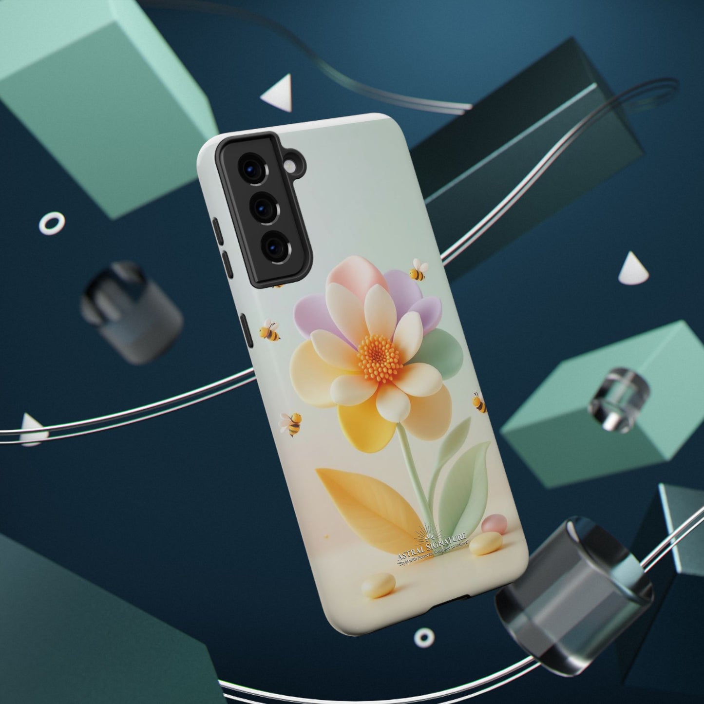 Phone Case Impact-Resistant, Calming 3D Flower Phone Case Impact-Resistant Case for Kids and Adults - Astral Signature