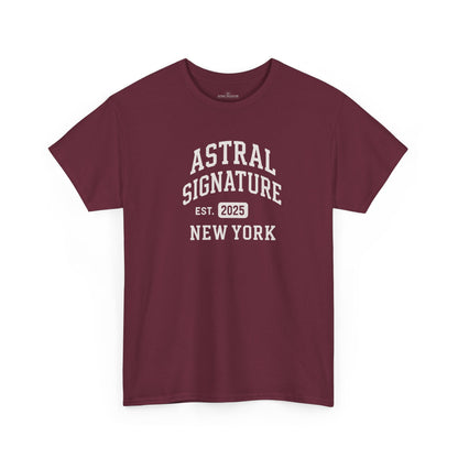 Astral Signature Tee Est. New York 2025, T-shirts in darker colors by Astral Signature
