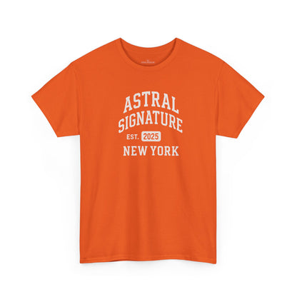 Astral Signature Tee Est. New York 2025, T-shirts in darker colors by Astral Signature