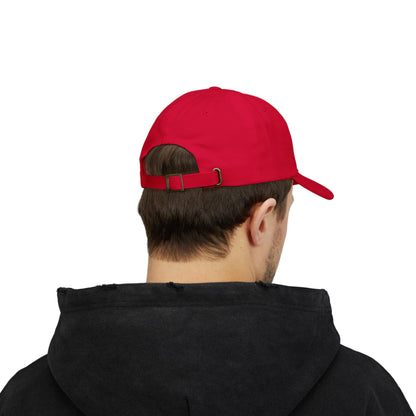 Back view of a dark blue Classic Dad Cap from the Astral Signature Collection, featuring an adjustable strap and a sleek design. This comfortable baseball hat is a great Father's Day gift, ideal for casual wear and everyday use.