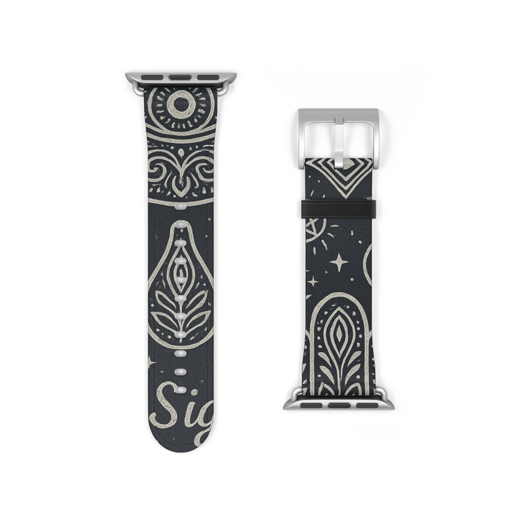 Watch Band - Astral Signature Bohemian Pattern, Ethnic Design, Unique Accessory