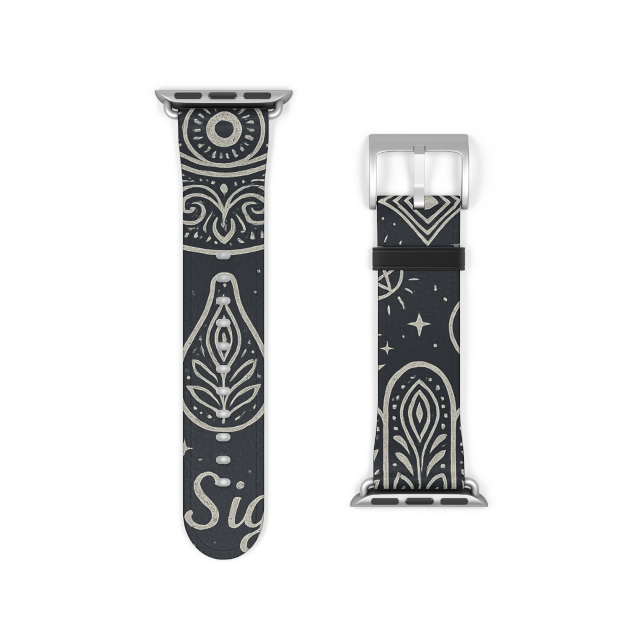 Watch Band - Astral Signature Bohemian Pattern, Ethnic Design, Unique Accessory