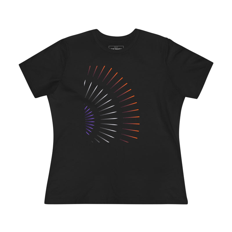 Camiseta Astral Radiant Lines — Camiseta minimalista de algodón para mujer