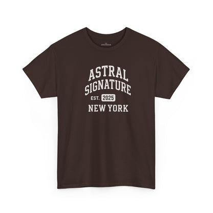 Astral Signature Tee Est. New York 2025, T-shirts in darker colors by Astral Signature