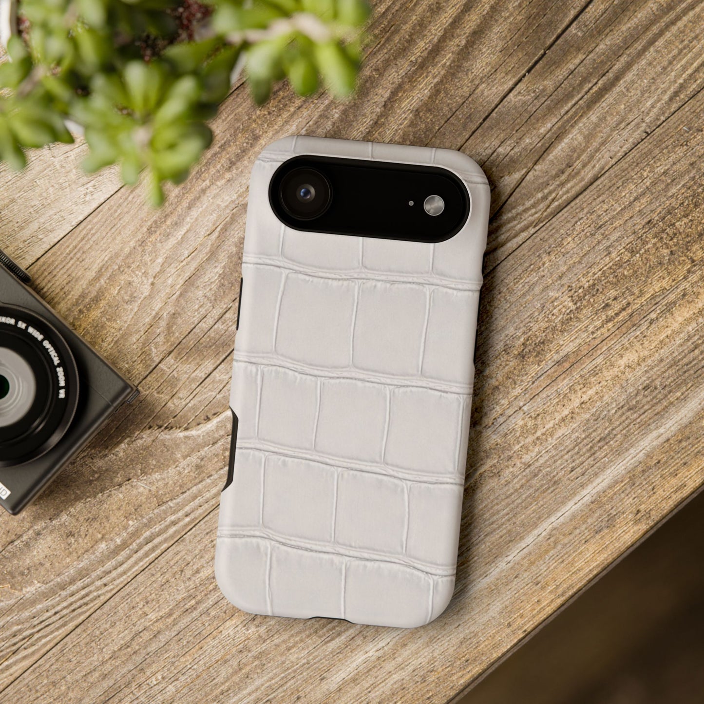 iPhone 17 Series Phone Case  for 17 Pro Max, 17 Pro, 17 and 17 Air  — White Croc Texture Case | Astral Signature™ Edit