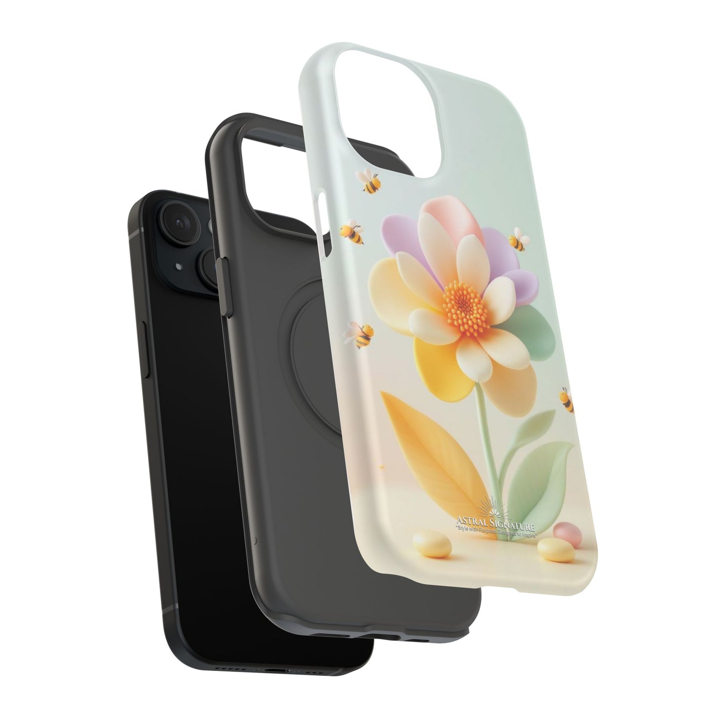 Phone Case Impact-Resistant, Calming 3D Flower Phone Case Impact-Resistant Case for Kids and Adults - Astral Signature